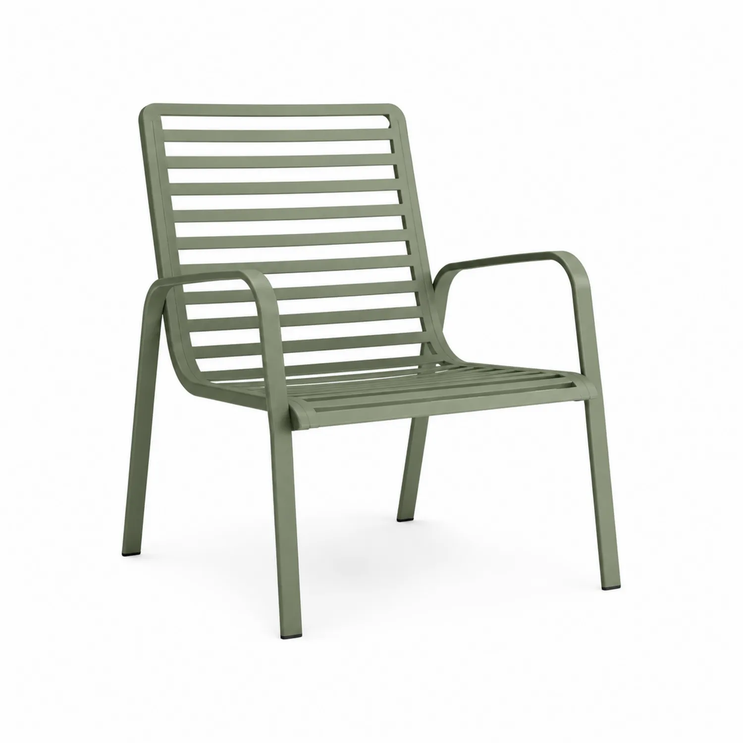 Sedia da Giardino in Metallo con Braccioli Verde