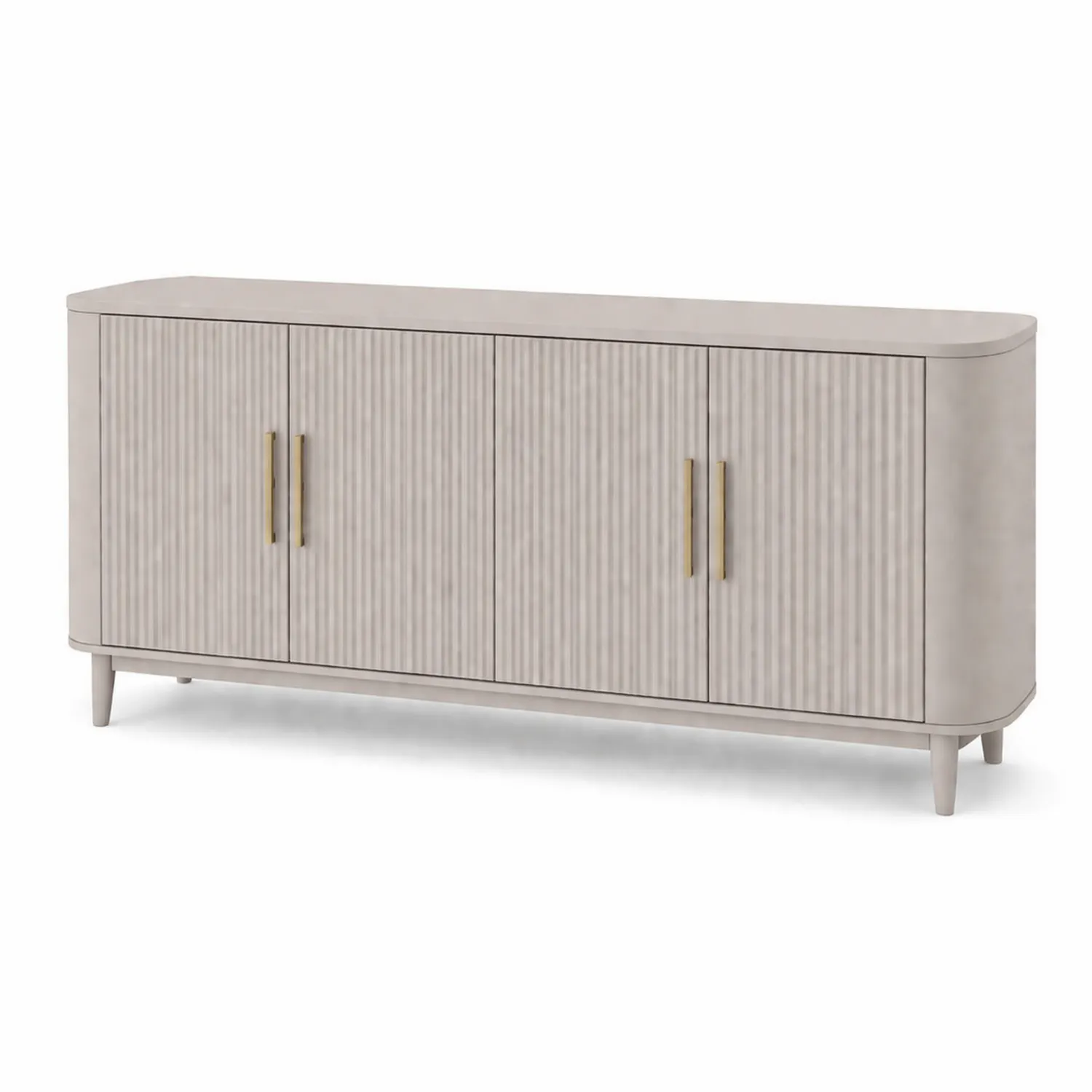 Credenza rettangolare in legno con ante 200x40x85 cm Beige