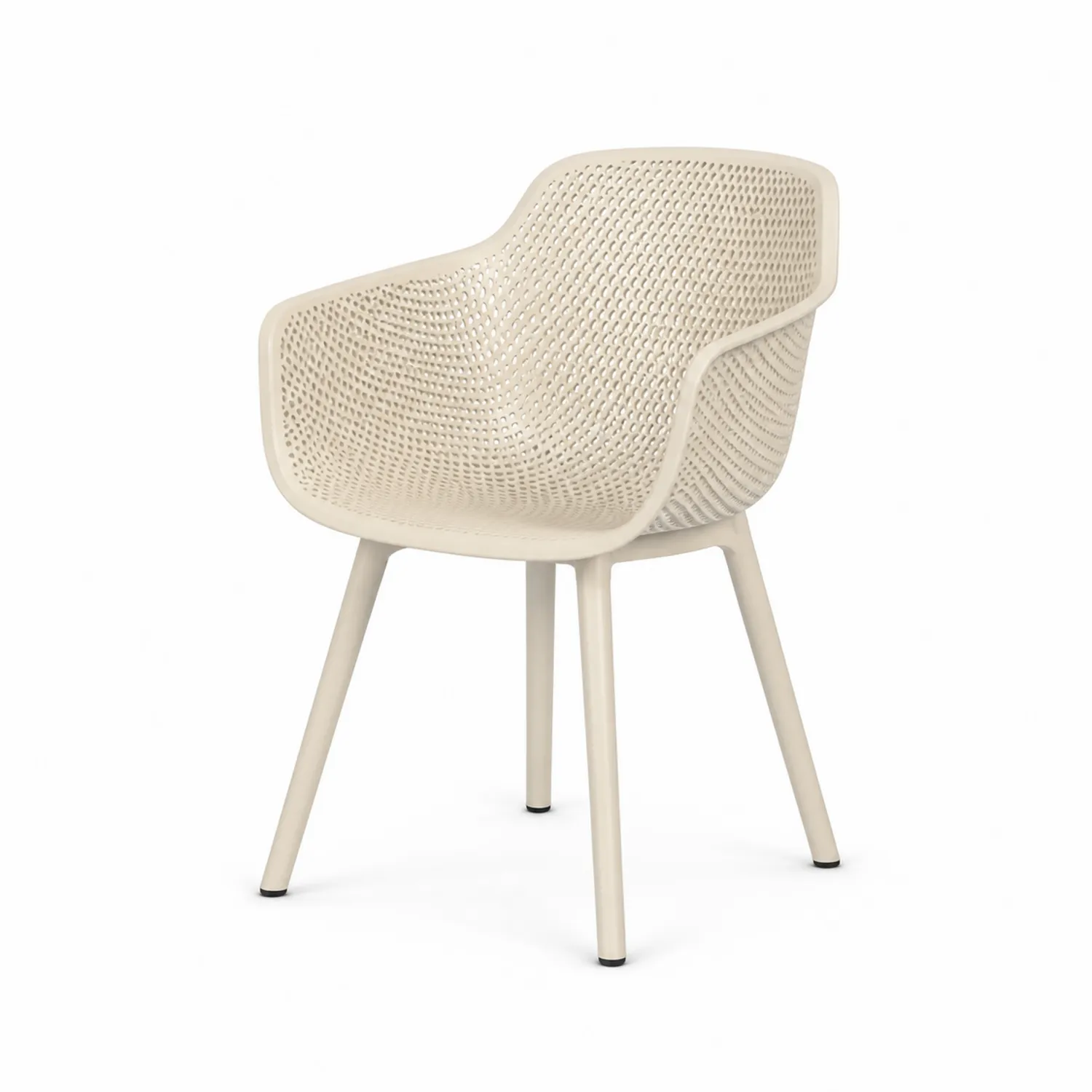 Sedia con Braccioli in Polipropilene Crema 82x58x60 cm