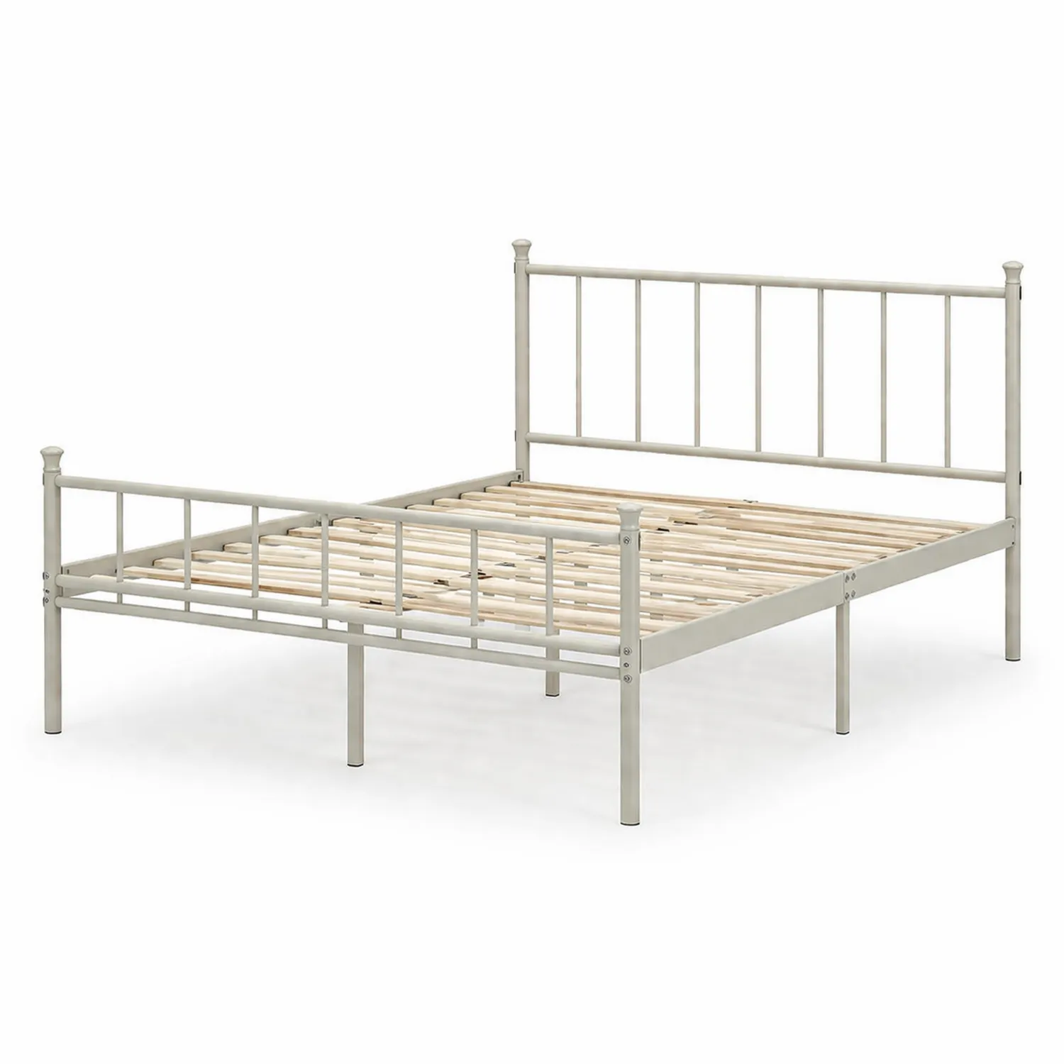 Letto Matrimoniale in Metallo e Legno 140x200 cm