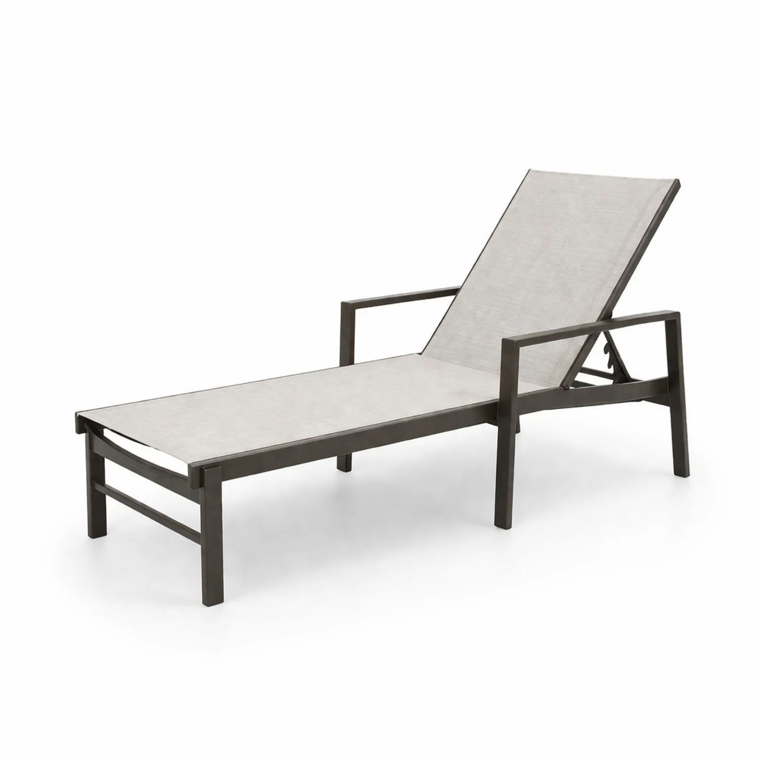 Sdraio da Giardino in Alluminio con Textilene Grigio 200 cm