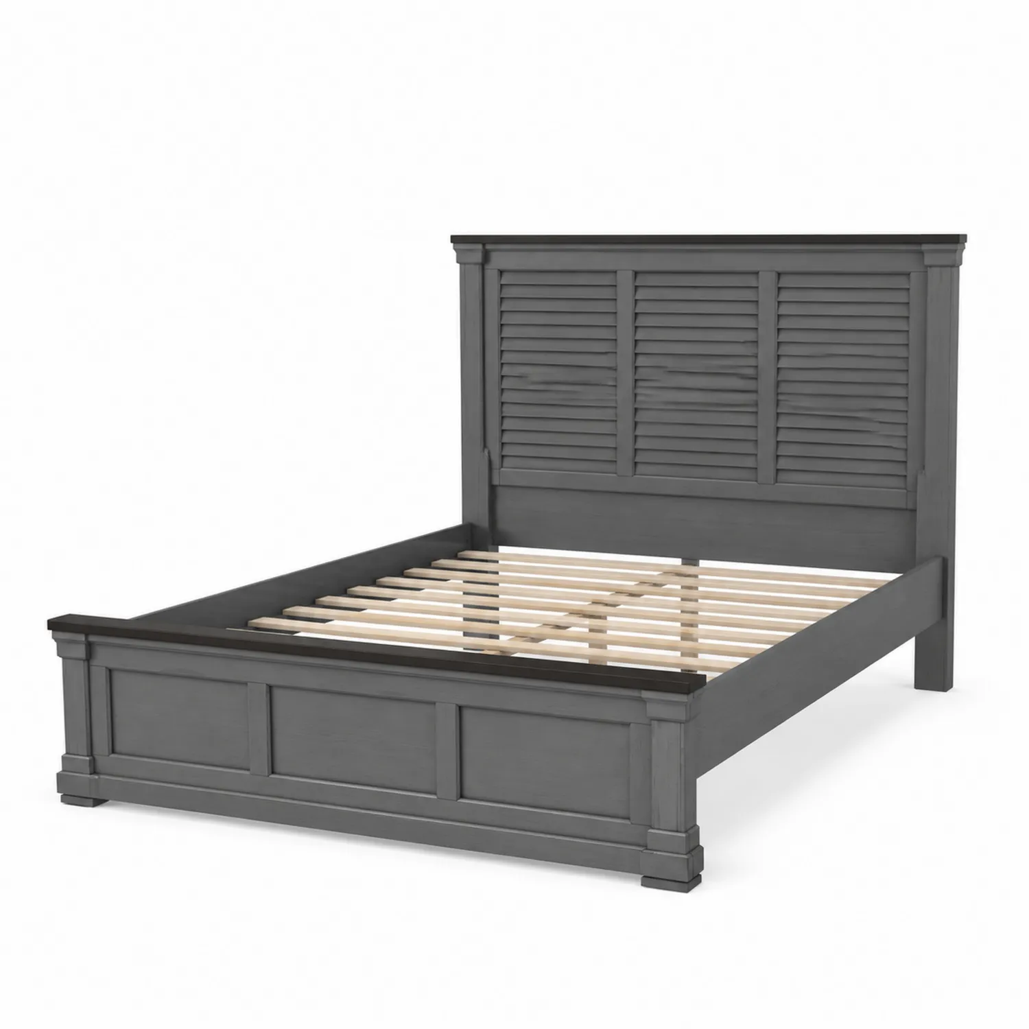 Letto matrimoniale in legno grigio