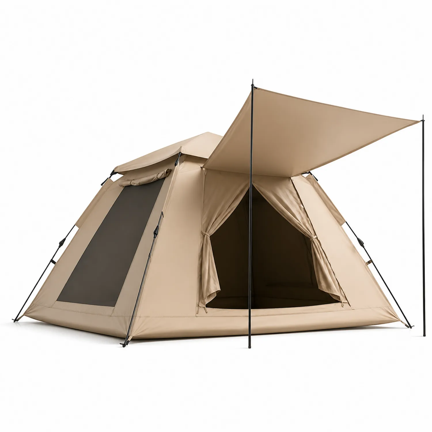 Tenda da Campeggio Piramidale 200x200x150 cm Oxford Beige