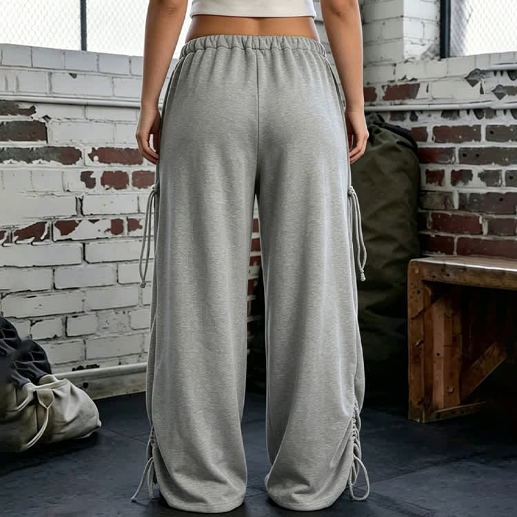 Soid Over Loose Fit With Drawstring Waist And Cuffs Pants - image 10