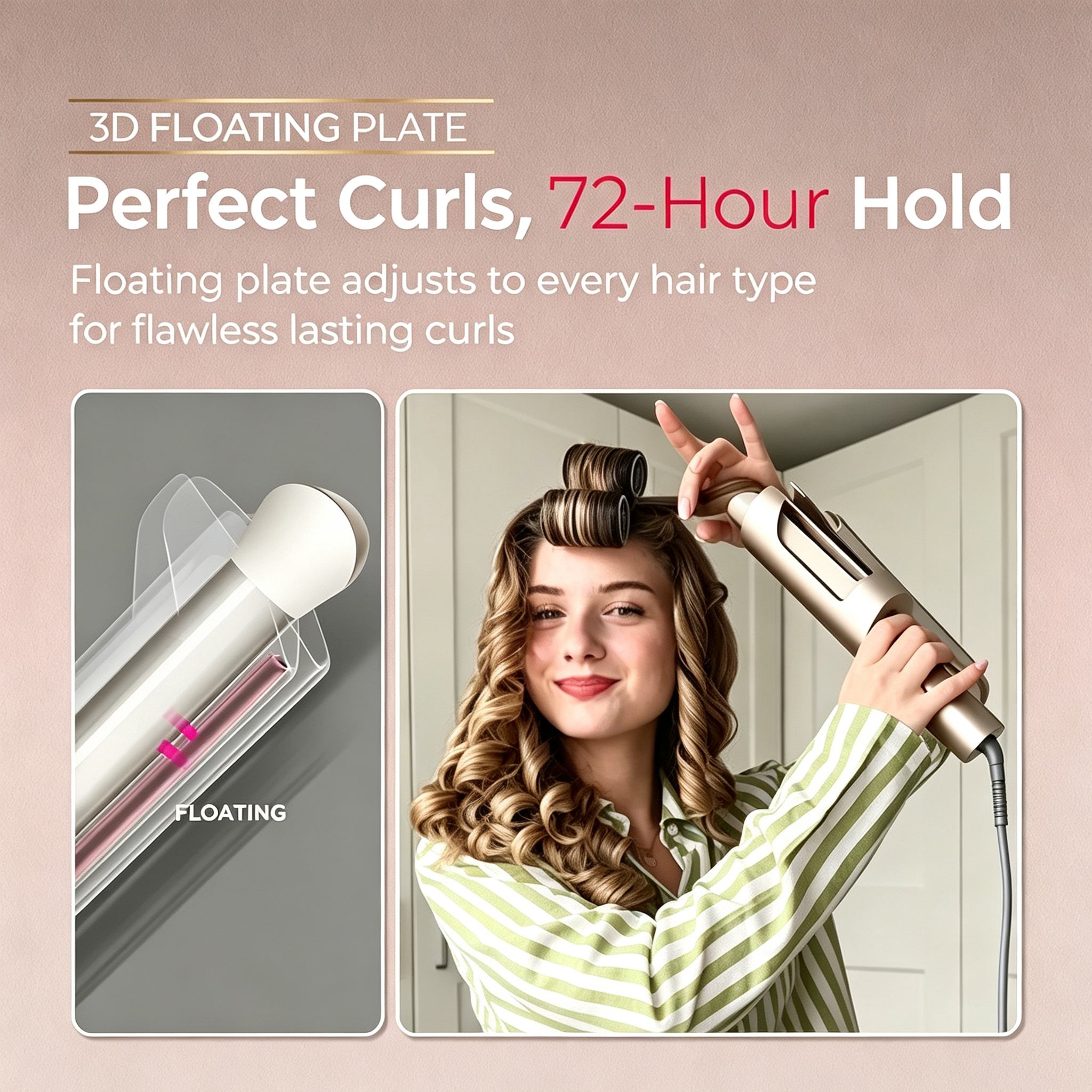 Wireless charging curling iron - Home use fully automatic hair curler