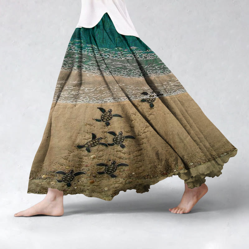 Baby Sea Turtles Beach Skirt - Lake Blue - 5XL - image 2