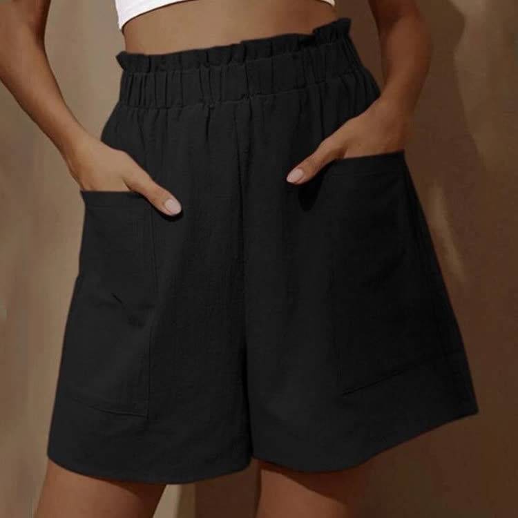 Cozy Solid Large Pocket Short Pants  - Black - 3XL - image 5