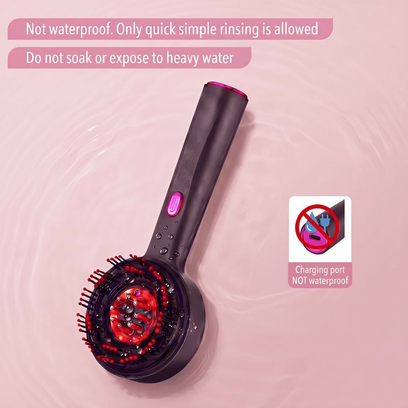 630nm Red Light Silicone Comb Scalp Massager for Hair Growth  - image 2