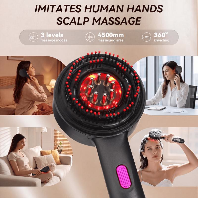 630nm Red Light Silicone Comb Scalp Massager for Hair Growth  - image 6