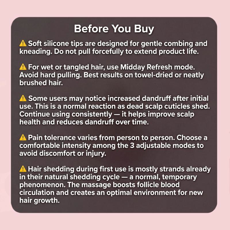 630nm Red Light Silicone Comb Scalp Massager for Hair Growth  - image 8