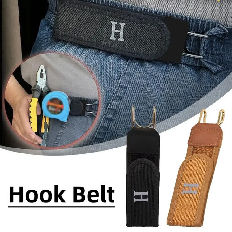 Tactical Metal Hook Elastic Belt Buckle-less Invisible Waist Belt Closure - image 2