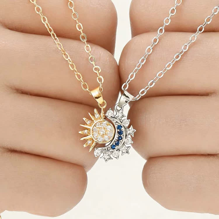 Sun & Moon Destiny Love/friendship Magnetic Attraction Necklace（2 Piece Set） - image 5