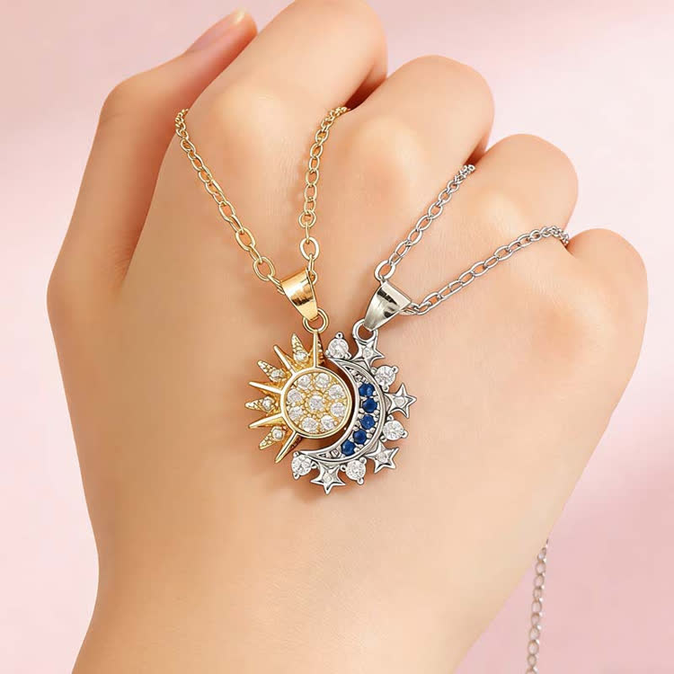 Sun & Moon Destiny Love/friendship Magnetic Attraction Necklace（2 Piece Set） - image 4