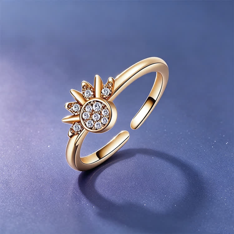 Sun & Moon Destiny Love/friendship Ring - Golden - image 2