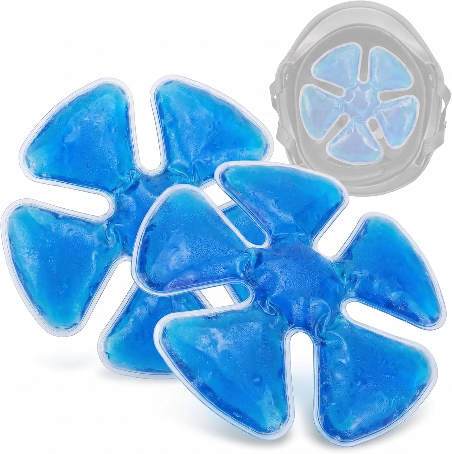Flower Shape Reusable Cooling Gel Head Ice Pack Instant Fast Cooling Cold Compress For Hot Flashes Fever Heat Relief - Blue - 5pcs - image 2