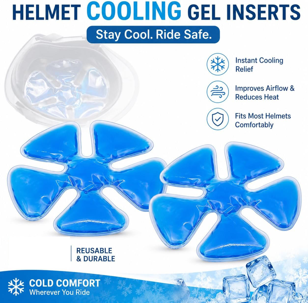 Flower Shape Reusable Cooling Gel Head Ice Pack Instant Fast Cooling Cold Compress For Hot Flashes Fever Heat Relief - image 1