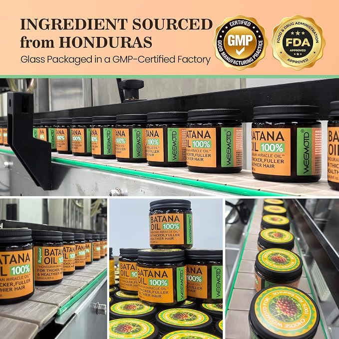 100% Raw Batana Oil for Hair, Unrefined Conditioning Hair & Scalp Oil from Honduras, Moisturizing Hair Mask for Dry Hair, Adds Shine & Softness for Men & Women - image 2