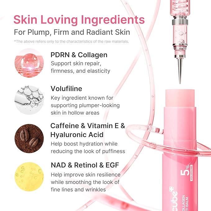 Pink Collagen Volume Multi Balm | All In One Volufiline, PDRN, NAD Stick for Youthful-Looking, Helping Look of Fine Lines, Firming Care, Anti-Aging Care | For Under-Eyes, Neck, Forehead - image 3