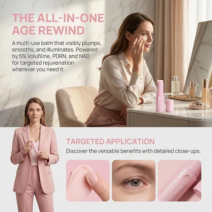Pink Collagen Volume Multi Balm | All In One Volufiline, PDRN, NAD Stick for Youthful-Looking, Helping Look of Fine Lines, Firming Care, Anti-Aging Care | For Under-Eyes, Neck, Forehead - image 6