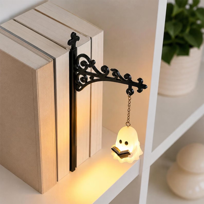 Halloween Spooky Ghost Library Shelf Light - Black - image 3