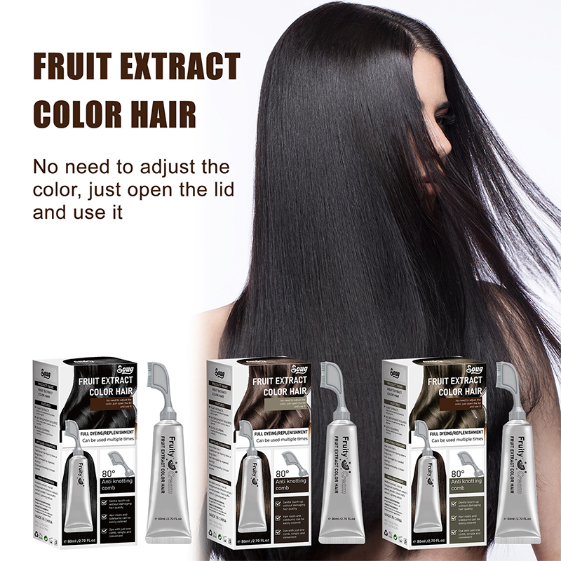 Natural Plants Fruit Gentle Staining Hair Dye Cream（comb Included） - image 2
