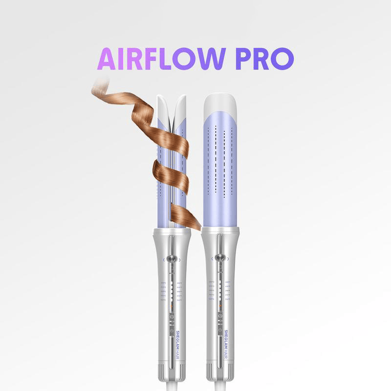 One Touch Airflow Styler Pro   Auto Rotating Curling Iron  360° Cooling Airflow  - Purple - 2PCS - image 9