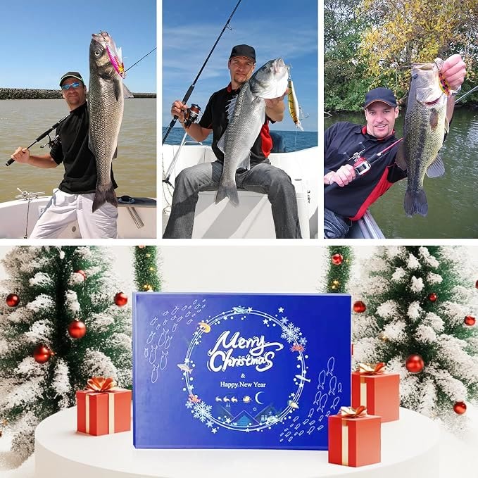 Anglers Catching Fish Christmas Gift Box