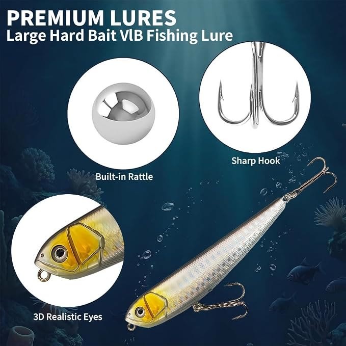 Premium Hard Bait Lure Built-in Rattle Sharp Hook