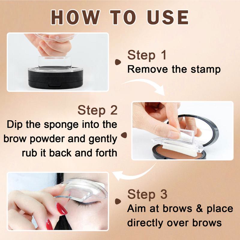 One Step Eyebrow Stamp Makeup Kit, Waterproof Smudge-Proof Eyebrow Define Powder with Brow Stencils, Fast Daily Eyebrow Shaper - image 1