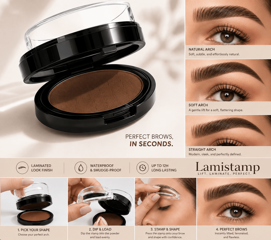 One Step Eyebrow Stamp Makeup Kit, Waterproof Smudge-Proof Eyebrow Define Powder with Brow Stencils, Fast Daily Eyebrow Shaper - image 4