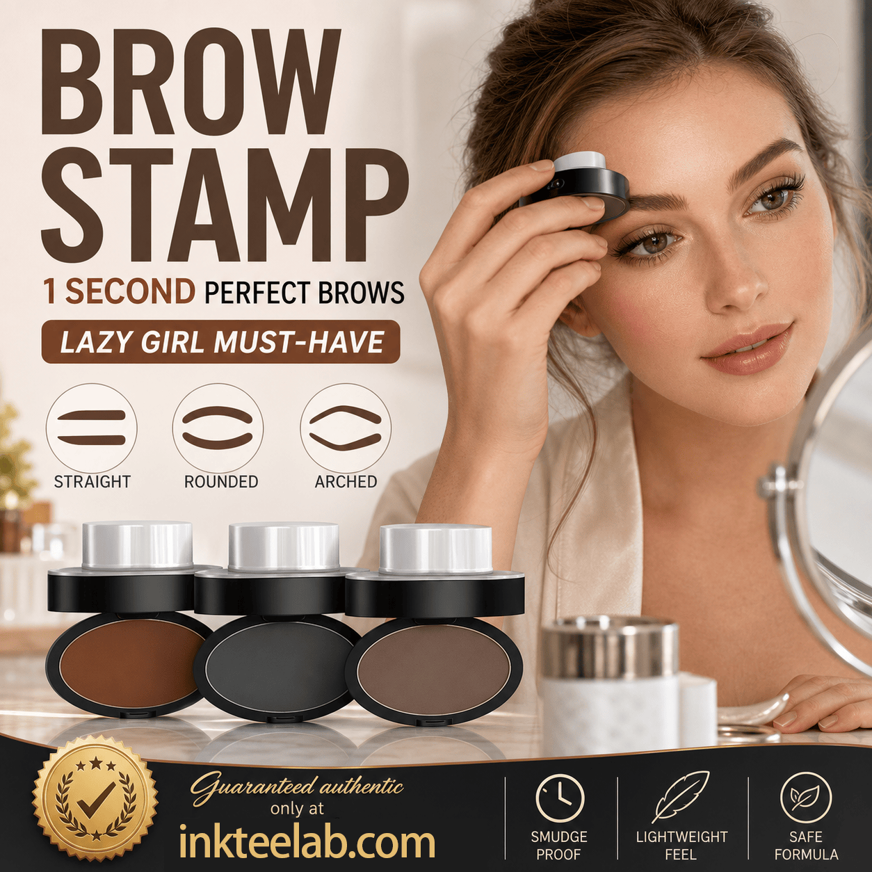 One Step Eyebrow Stamp Makeup Kit, Waterproof Smudge-Proof Eyebrow Define Powder with Brow Stencils, Fast Daily Eyebrow Shaper - image 7