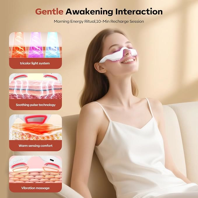 5-in-1 Smart Eye Massager Glasses - Red Light Therapy with Microcurrent  Heat & Vibration - image 2