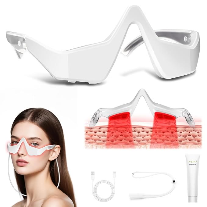 5-in-1 Smart Eye Massager Glasses - Red Light Therapy with Microcurrent  Heat & Vibration - 3PCS - image 10