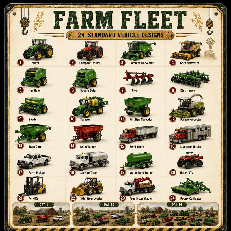 Farm Fleet 24 Standard Vehicle Designs