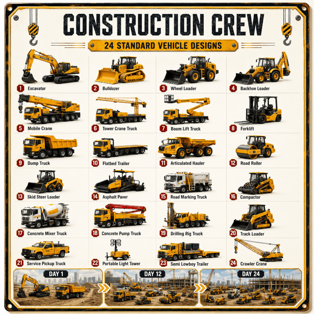 Construction Crew 24 Standard Vehicle Designs