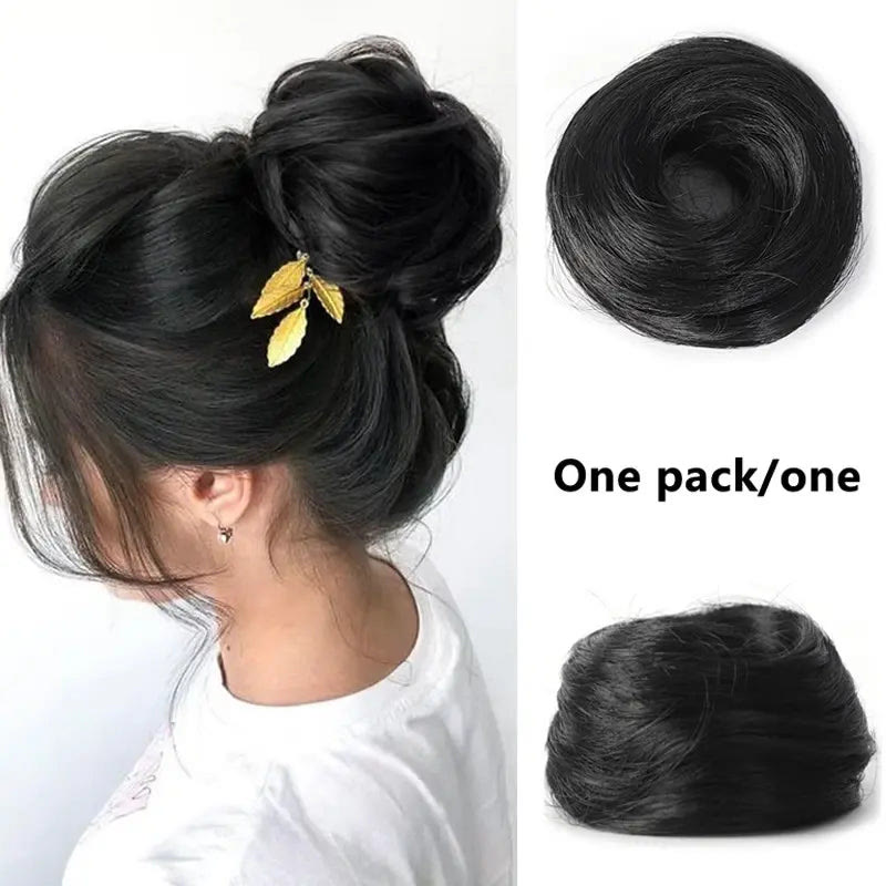 Synthetic Messy Bun Hair Piece forWomen Curly Updo Scrunchie Extension for Instant Volume and a High Crown - Dark Brown - 3PCS - image 9