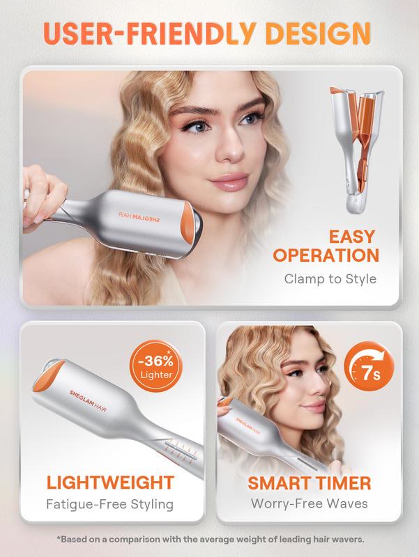 Wavy hair curler   50 Million Ions   10 Min Quick Wave   Less Damage   Smart Timer Adjustable Temps  Easy To Use - image 3