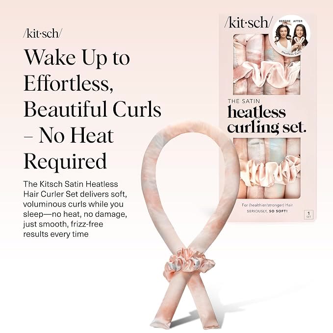 Satin Heatless Curls Overnight Set - Sunset Tie Dye - image 1