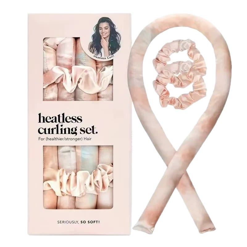 Satin Heatless Curls Overnight Set - Sunset Tie Dye - Orange tie-dye set - Buy 2 Get 2 FREE - image 13