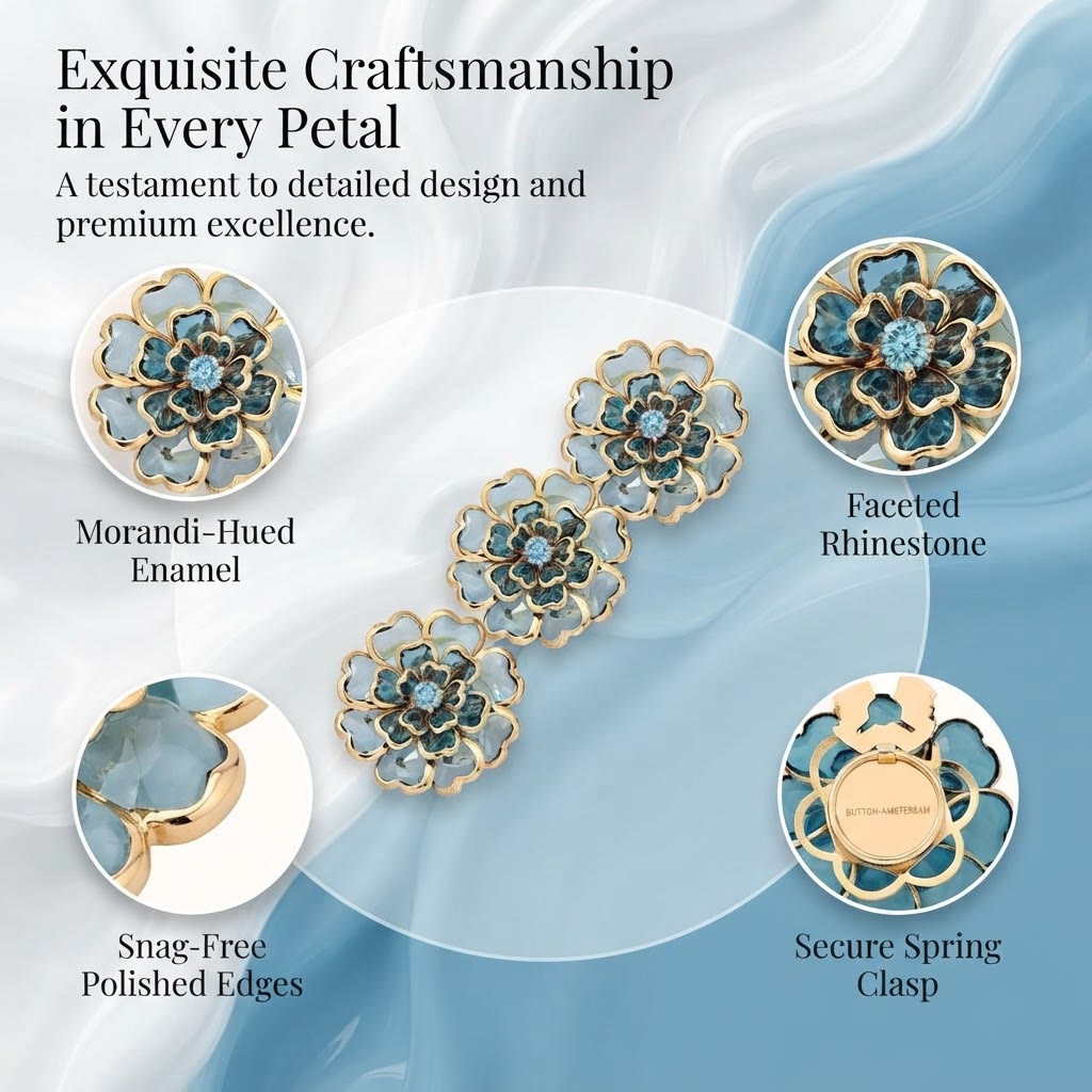 Exquisite Acrylic Camellia Button Cover | DIY Shirt Cuff & Collar Decor Accessories - image 3