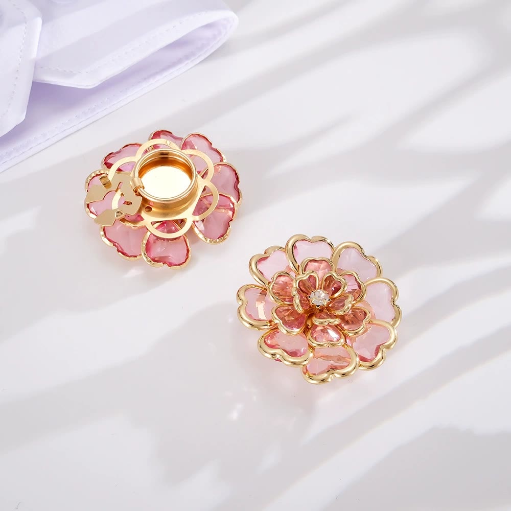 Exquisite Acrylic Camellia Button Cover | DIY Shirt Cuff & Collar Decor Accessories - Pink - Buy 2 Get 2 FREE - image 19