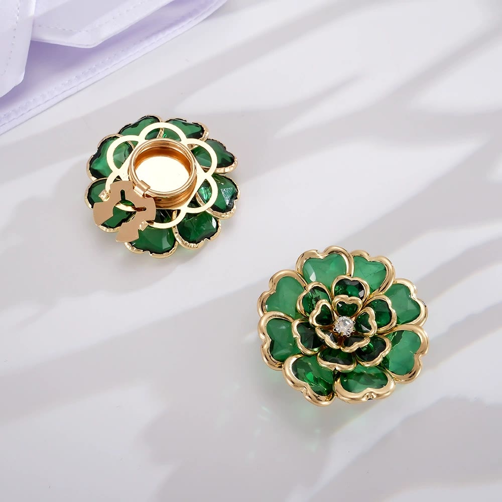 Exquisite Acrylic Camellia Button Cover | DIY Shirt Cuff & Collar Decor Accessories - Green - Buy 2 Get 2 FREE - image 14