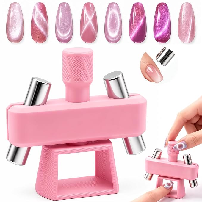 Automatic Cat Eye Magnet 360° Rotating Magnetic Nail Art Tool - Pink - Buy 2 Get 2 FREE - image 8