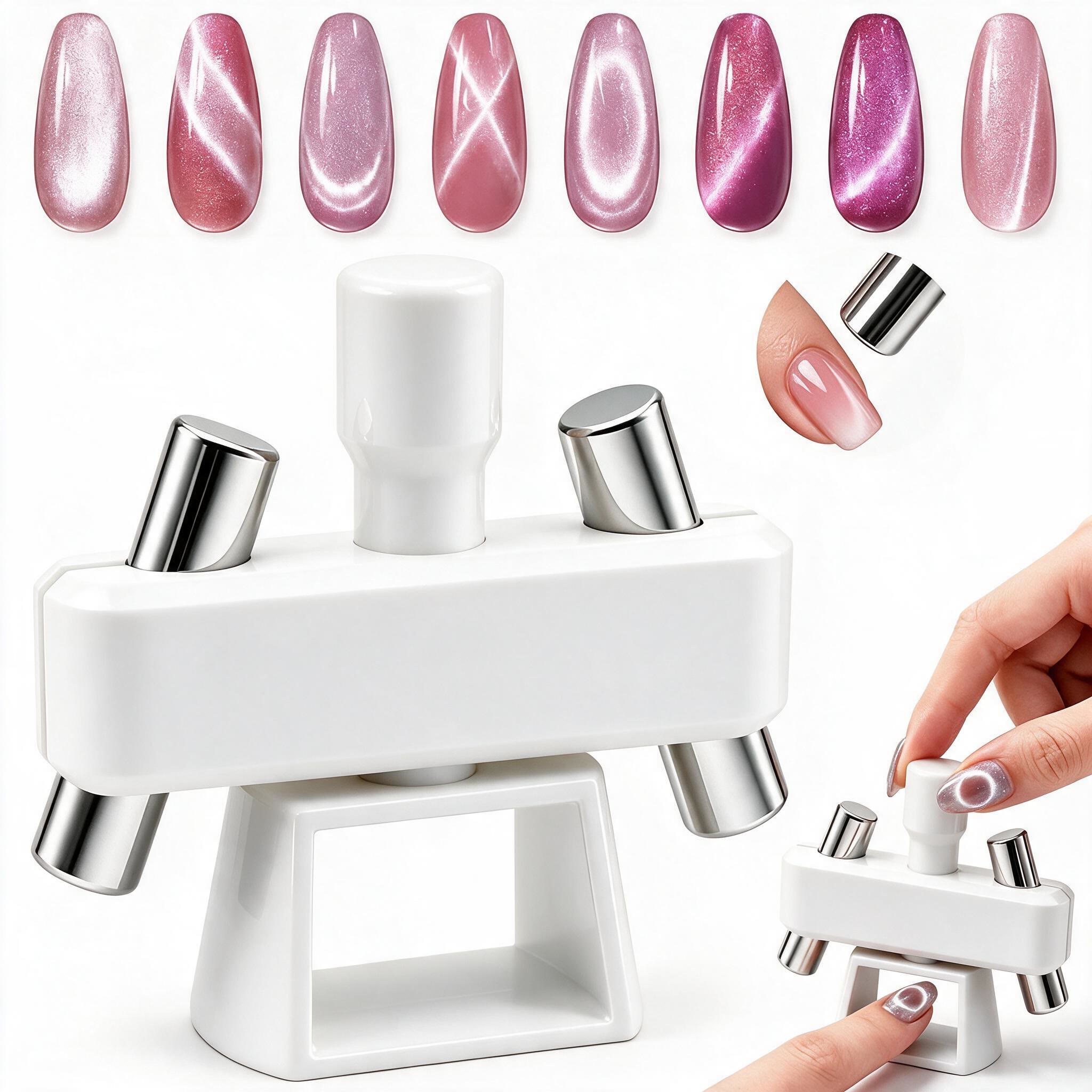 Automatic Cat Eye Magnet 360° Rotating Magnetic Nail Art Tool - White - Buy 2 Get 2 FREE - image 9