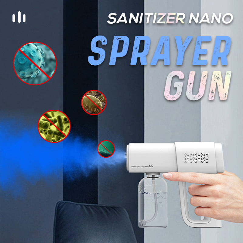 Portable Rechargeable Pet Nano Mist Disinfection Spray Gun Kit - Blue Light Disinfect Fogger - White - image 1