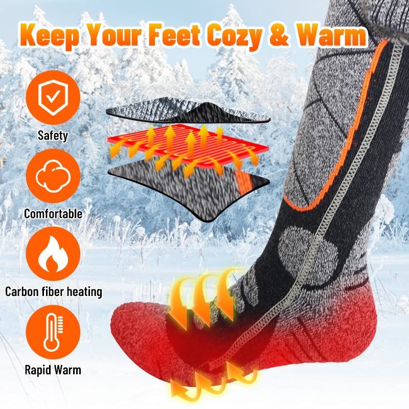 Unisex Heated Socks, Battery-Powered Electric Heating Socks, Winter Warmth Socks for Outdoor Activities, Fishing, Hunting - image 1