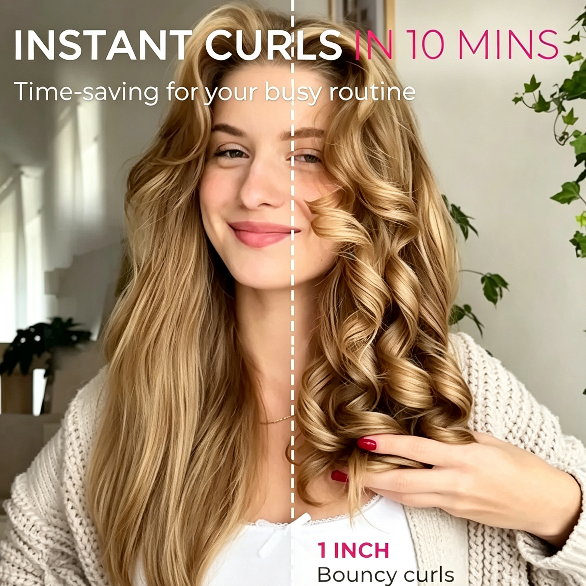 Wireless charging curling iron - Home use fully automatic hair curler
