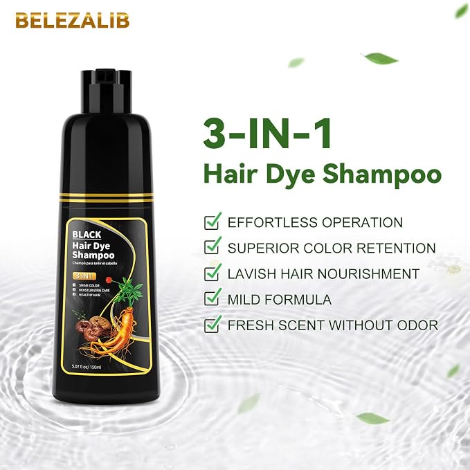 Black Hair Dye Shampoo - Natural Nutrition for Gray Hair Coverage - image 8