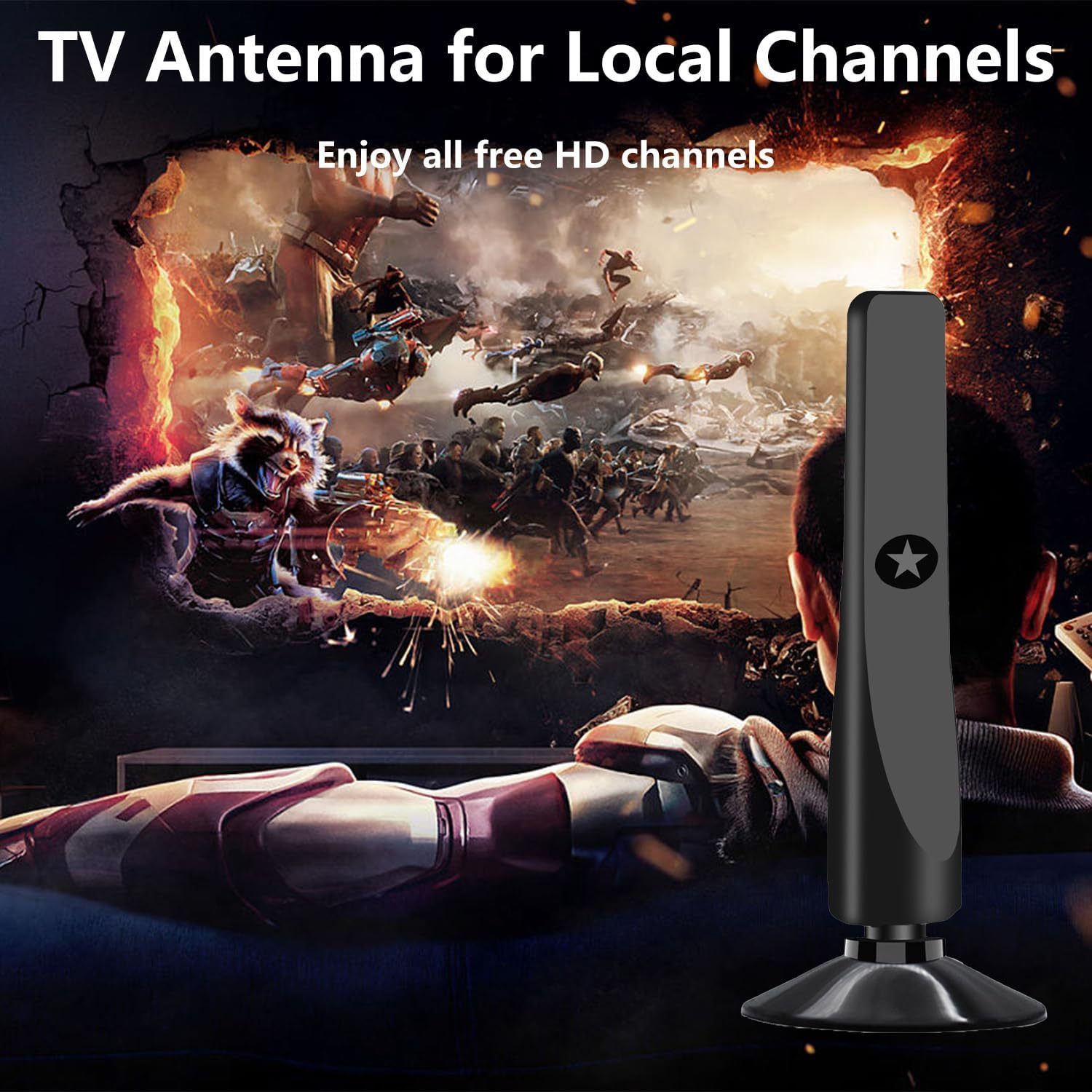 Digital TV Antenna for Smart TV Indoor with Amplifier Signal Booster🔥Free OTA Local Channels | Full HD | Built-In Amplifier Boos