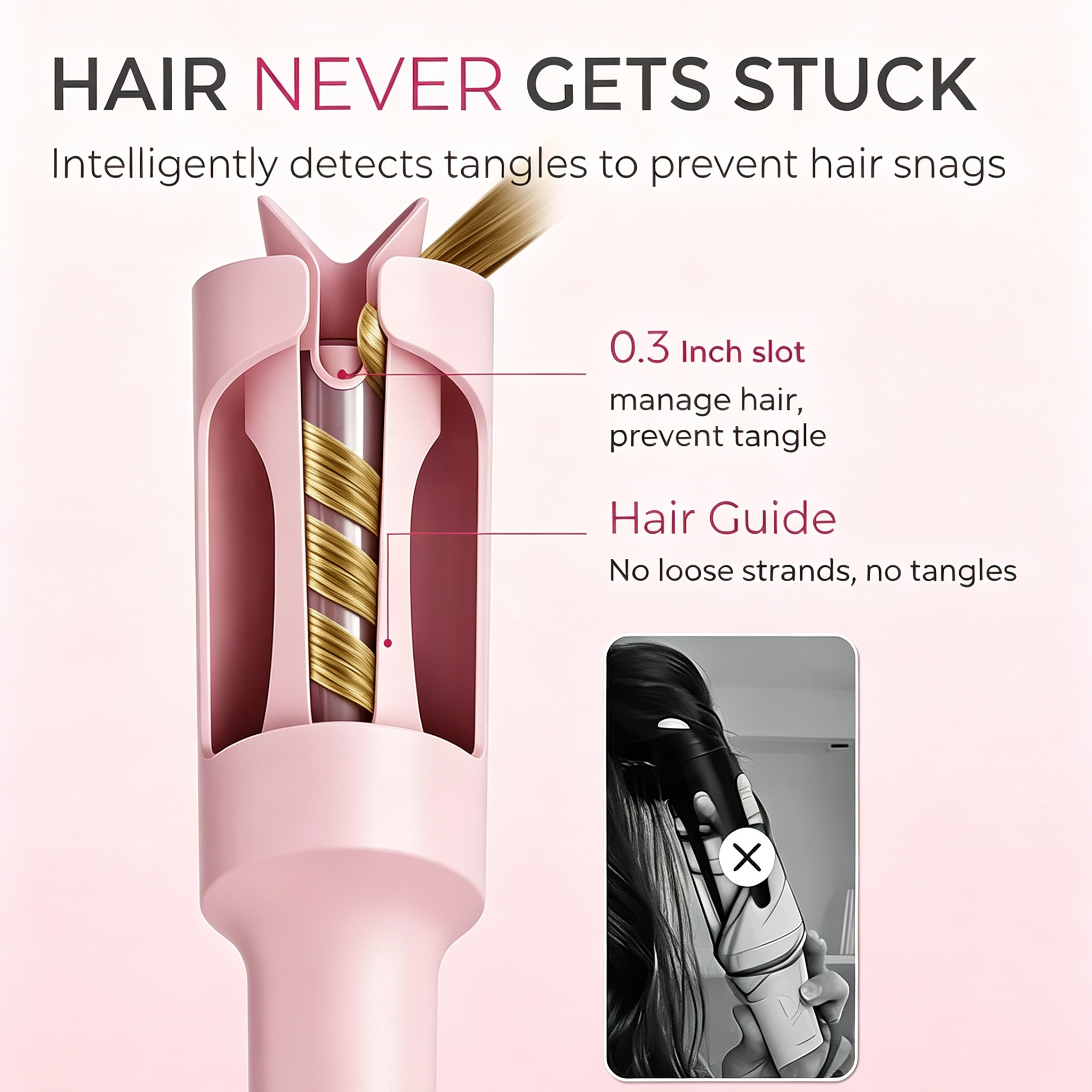 Wireless charging curling iron - Home use fully automatic hair curler